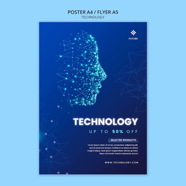 Technology flyer template design