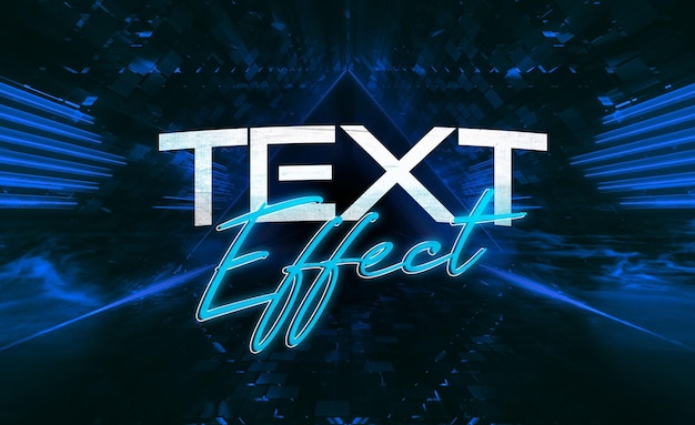 Technology neon text effect template