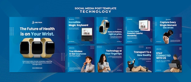 Technology social media post