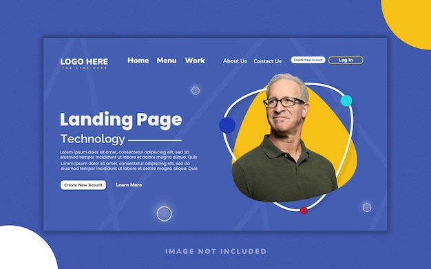 PSD technology web landing page design 