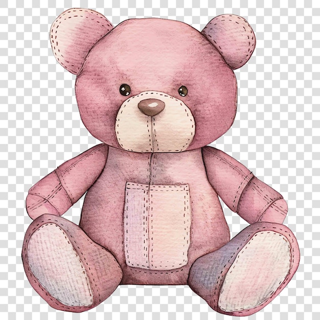 teddy bear doll illustration watercolor