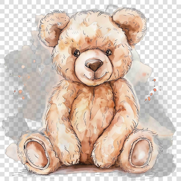 teddy bear illustration watercolor