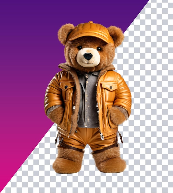 PSD a teddy bear wearing a jacket that says  bear