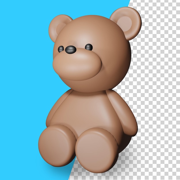 A teddy bear with a blue background and a white background.