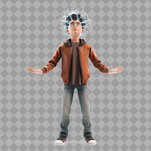 Teenage Boy Mind Controller With Psychic Form Mind Control P Isolated 3D Character Illustration