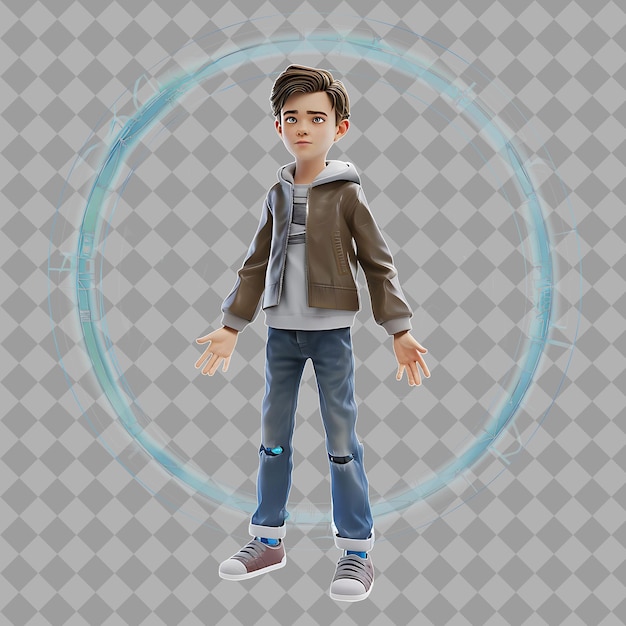 Teenage Boy Teleporter With Agile Form Instant Travel Spatia Isolated 3D Character Illustration