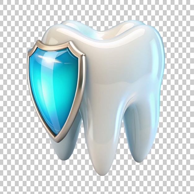 Teeth protection concept with shield 3D rendering