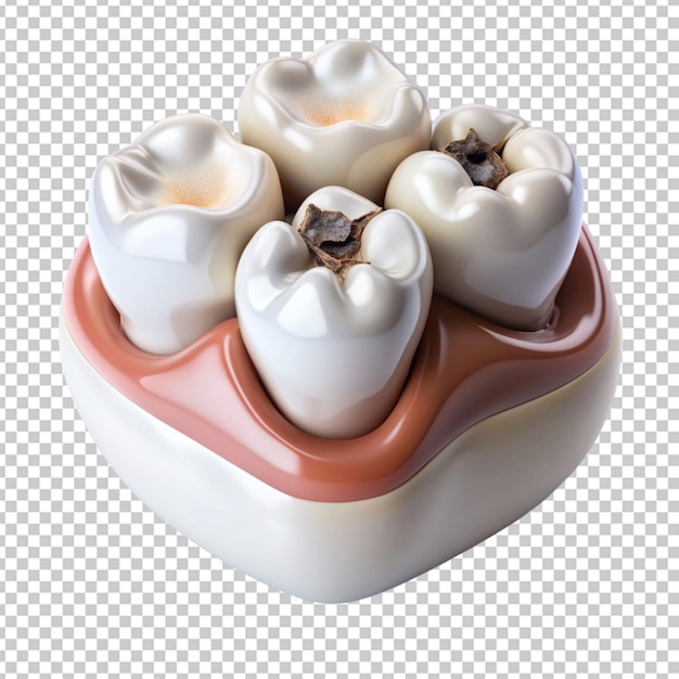 teeth white composite filling decay and broken transparent background