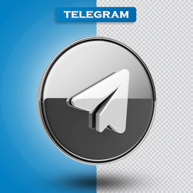 Telagram icon 3d render modern