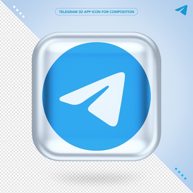 Telegram 3d App Icone Randering