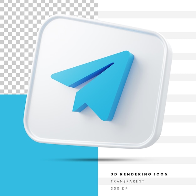 telegram 3d rendering icon 