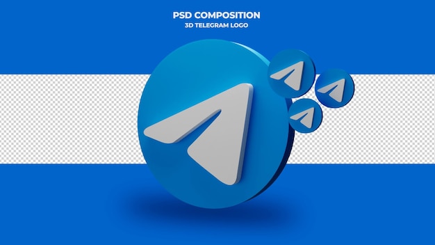 Telegram icon 3d render isolated  