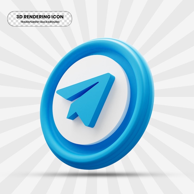 Telegram icon in 3d rendering