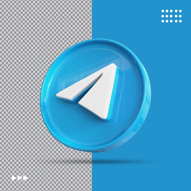 Telegram Icon 3d Social Media Concept