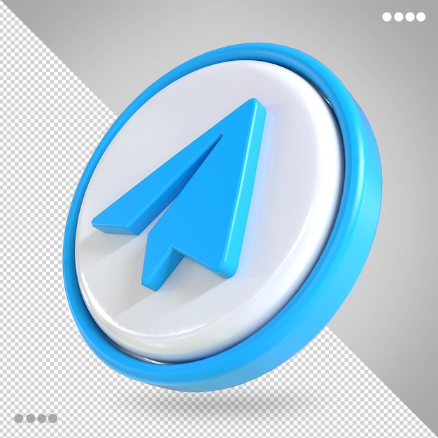 Telegram icon 3d social media