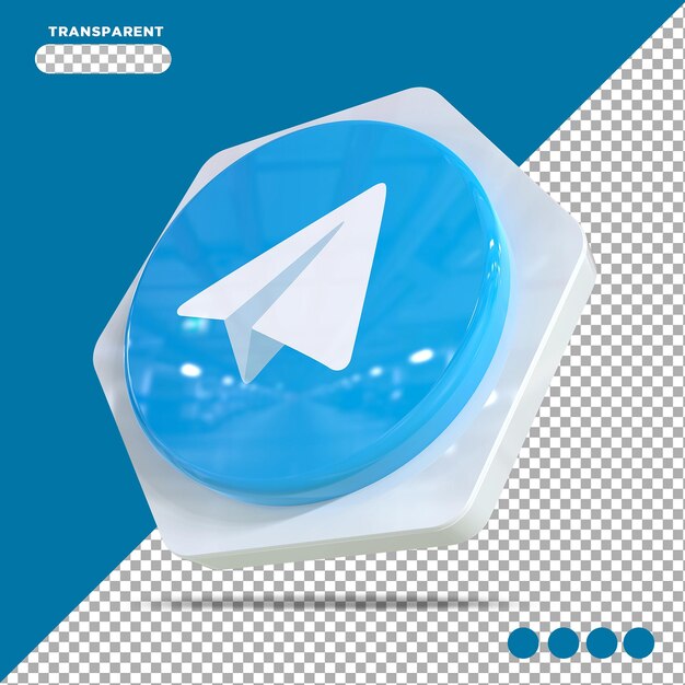 Telegram icon social media 3d concept