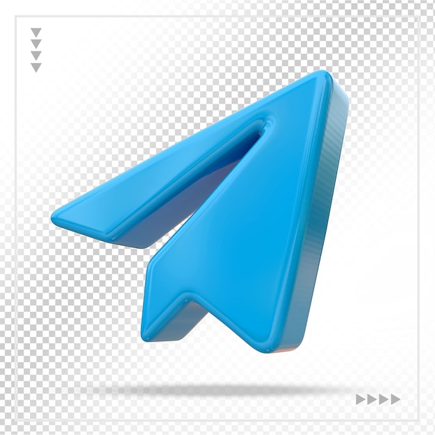 Telegram icon social media 3d