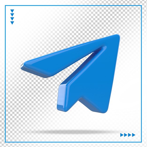 Telegram icon social media 3d