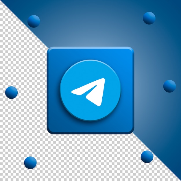 Telegram logo 3d rendering isolated