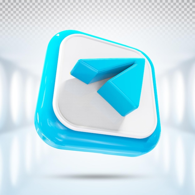 Telegram logo icon 3d social media in modern style