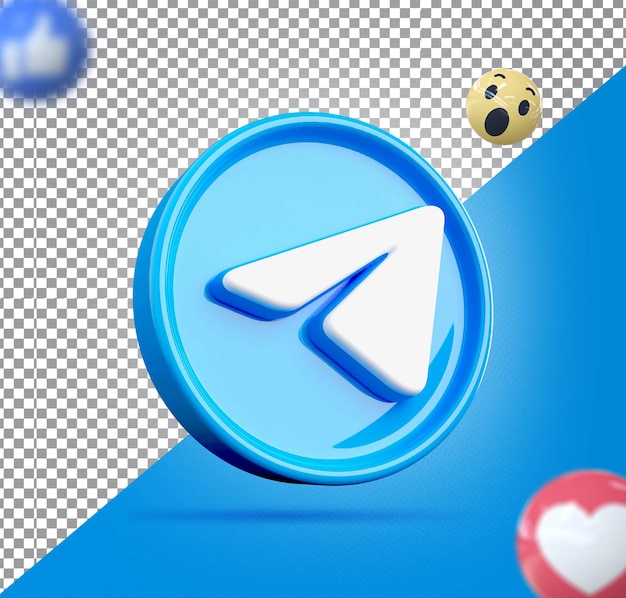 Telegram logo Social Media 3d render creative