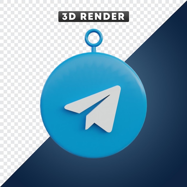 Telegram social media icon 3D Object