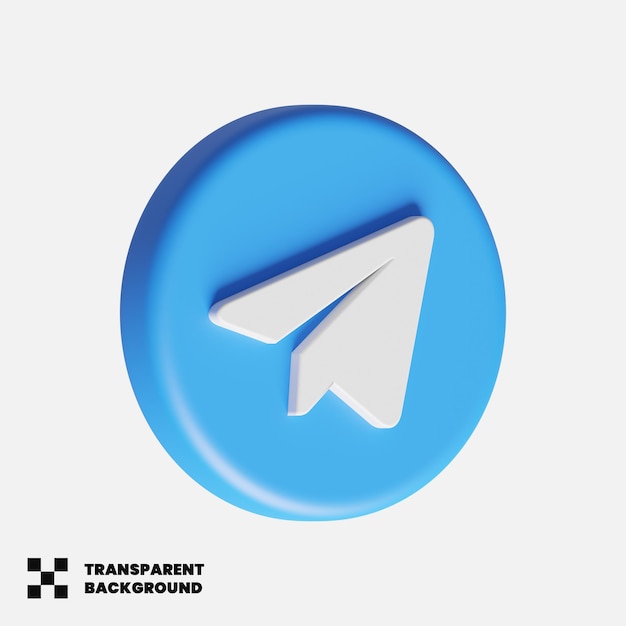 Telegram Social Media Icon In 3D Render