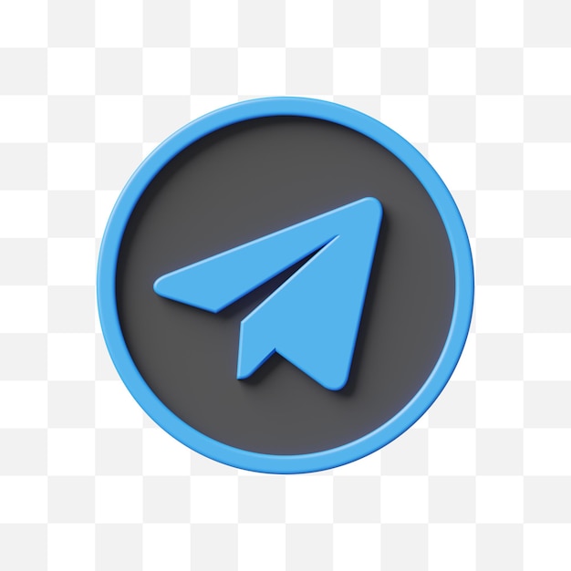 Telegram Social Media Icon 3D