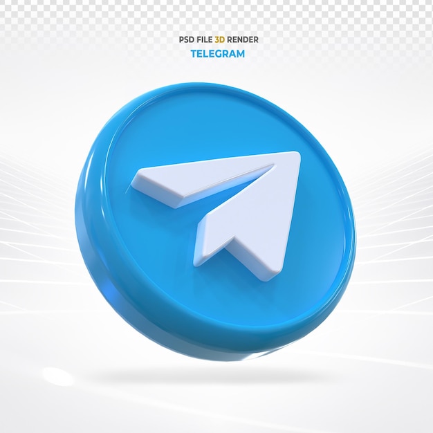 Telegram social media icons 3d