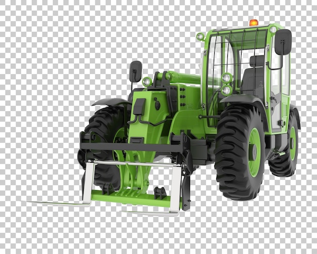 Telehandler on transparent background 3d rendering illustration