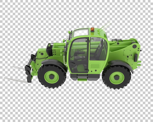 Telehandler on transparent background 3d rendering illustration