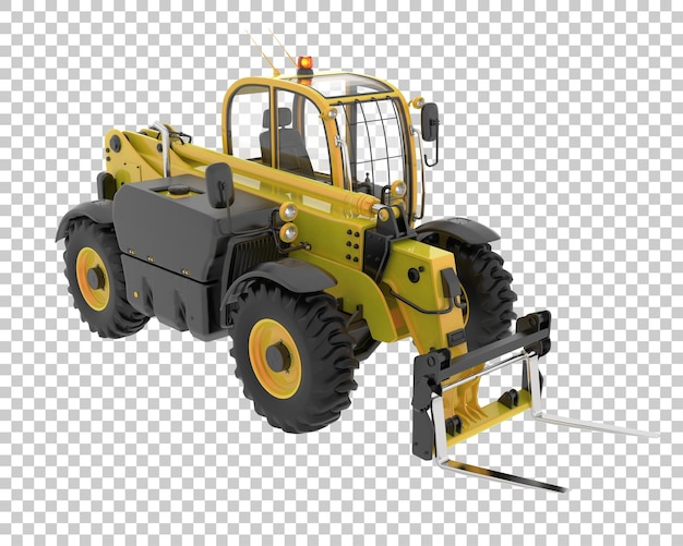 Telehandler on transparent background 3d rendering illustration