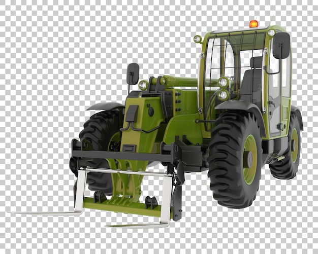 Telehandler on transparent background 3d rendering illustration