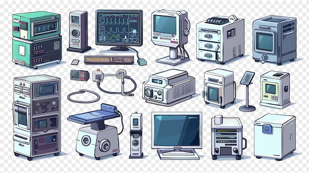 Telemedicine equipment illustration isolated on transparent background