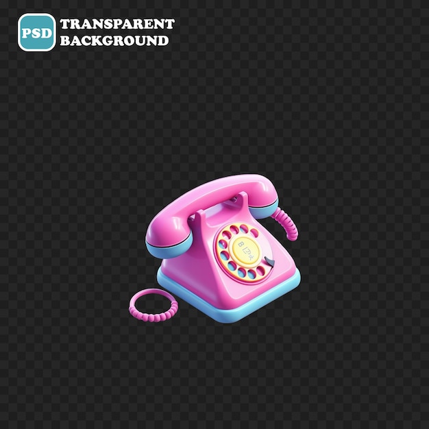 telephone icon isolated 3d render illustration