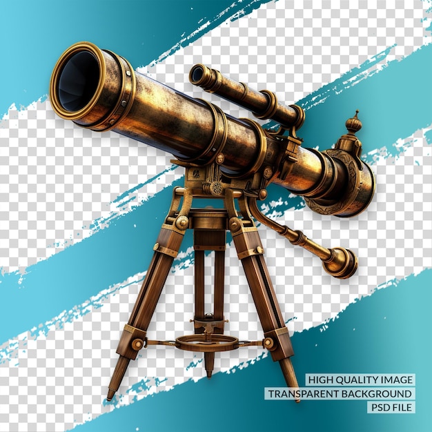 telescope 3D PNG clipart transparent isolated background