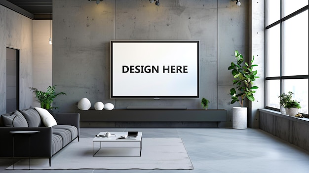 Television mockup for branding marketing and design placement