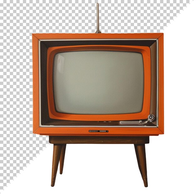 Television vintage old photorealistic CRT TV television day on isolated background