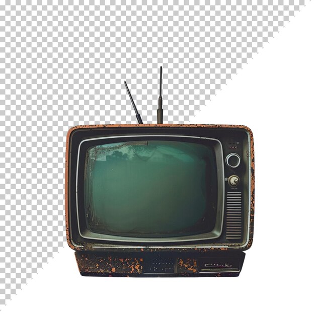 Television vintage old photorealistic CRT TV television day on isolated background