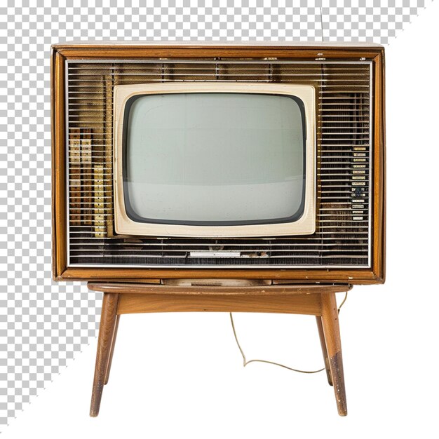 Television vintage old photorealistic CRT TV television day on isolated background