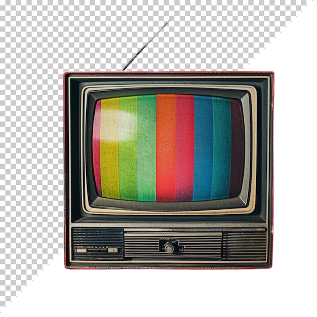 Television vintage old photorealistic CRT TV television day on isolated background