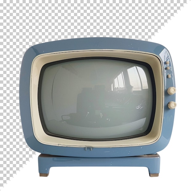 Television vintage old photorealistic CRT TV television day on isolated background