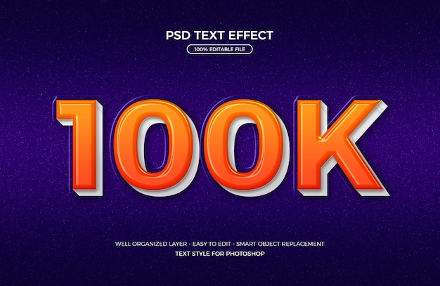 Template of 100k editable 3d text effect