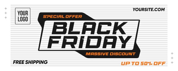 Template banner black friday special offer massive discount