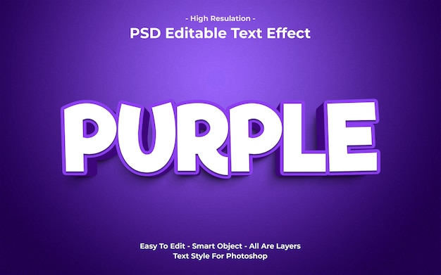 Template of  Editable text effect purple