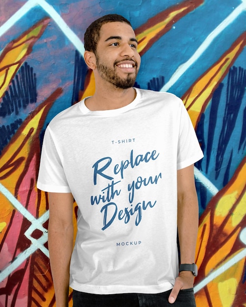 Template Fashion Man Tshirt Scene Mockup