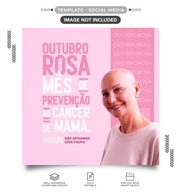 Template feed October pink breast cancer prevention month