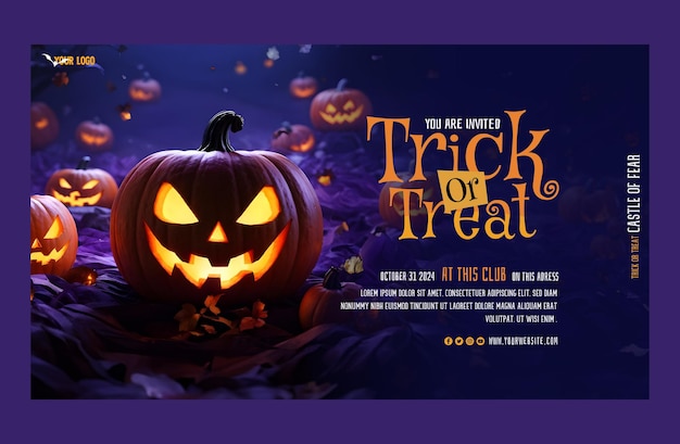 PSD template flyer and banner halloween