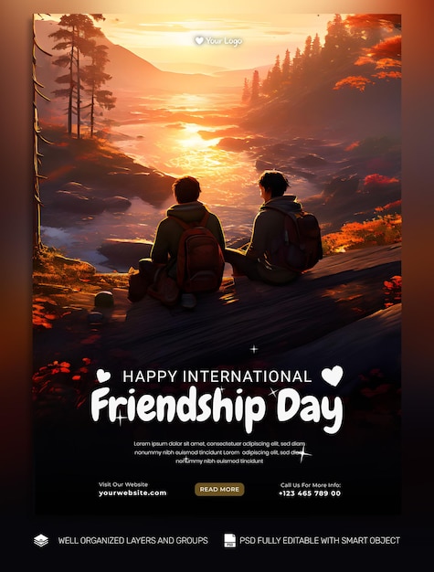 TEMPLATE Flyer Friendship Day social media post