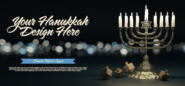 template of a hannukkah scene